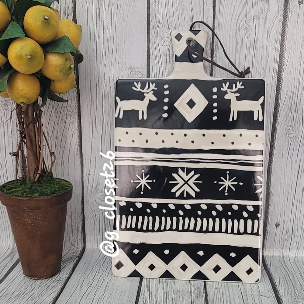 Lori Siebert Black and White Ceramic Cutting Board